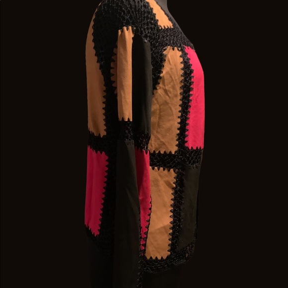 T&W Designs  Faux Suede and Lace Cardigan - Picture 9 of 13